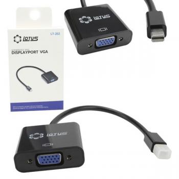 Conversor Mini DisplayPort x VGA Fêmea com Rabicho LT-202 Lotus