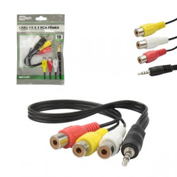 Cabo P3 Macho para 3 RCA Fêmea MB71165 MBtech