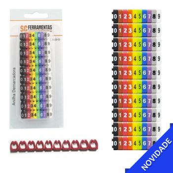 Anilha Demarcadora para Cabos 4.0mm Numeros de 0 A 9 K-GL-60202D Seccon