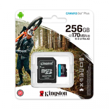Cartão de Memória Micro SD Canvas Go Plus Class 10UHSI 256GB Adaptador SDCG3256GB Kingston