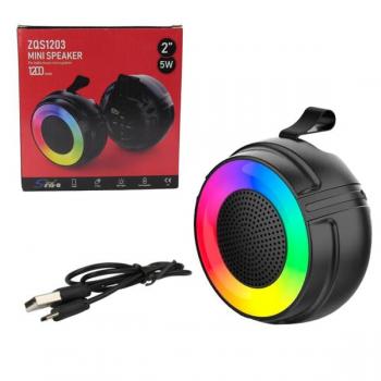 Caixa de Som Bluetooth 5w 1200mah LED RGB SD/USB