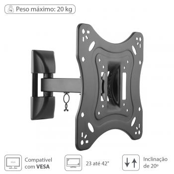 Suporte Para Tv/Monitor Led- Lcd De 23° A 42° Articulado Com Inclinacao - St200a