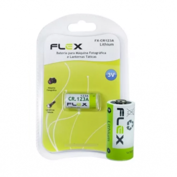 Bateria Lithium Para Maquina Fotografica E Lanternas Taticas 3V FX-CR123A Flex