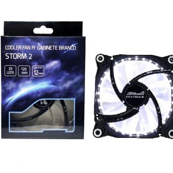 Cooler Fan 120mm Storm II - Preto LED Branco (MYC/FC-12025-33/WH) Mymax