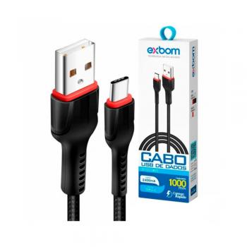 Cabo USB para USB-C 1 Metro 2.4a CBX-U2C13TC Exbom