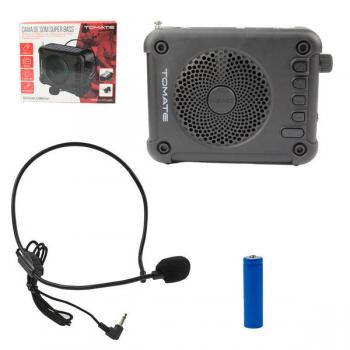 Caixa De Som Rádio Megafone Multifunção 3w 1200mah MTS-8815 Tomate