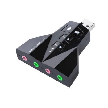 Placa de Som USB 7.1 com 2 Entradas para Fone e Microfone LTSK002 Lotus