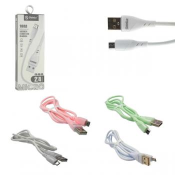 Cabo USB V8 2.4a 1 Metro Cores Sortidas CB-V8-99 Shinka