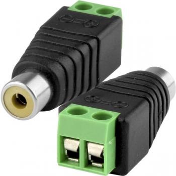 Conector RCA Fêmea Com Borne - CFTV Áudio Vídeo