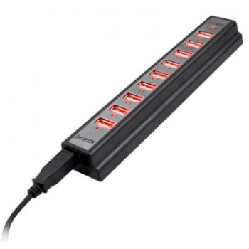 Hub USB 2.0 10 Portas com LED e Fonte HUB-010 Hoopson