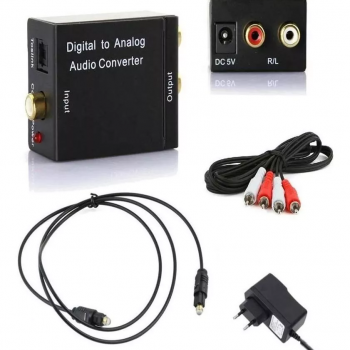 Conversor De Audio Digital Para Analogico 1 Entrada E 2 Saida com Cabo Optico Lt-D006 Lotus