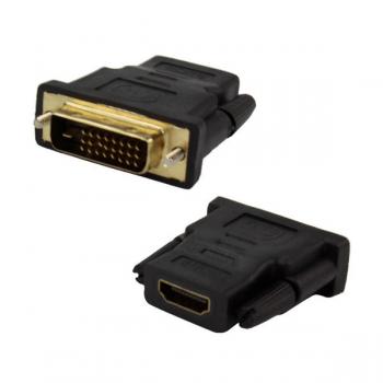 Adaptador HDMI Femea x DVI Macho com 24 + 1 Pinos DVI-D Dual Link