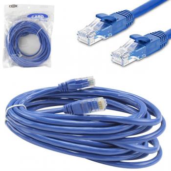 Cabo de Rede Patch Cord CAT6 RJ45 10 Metros Azul CR106 Dex