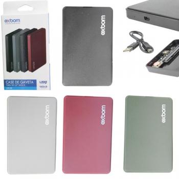 Case Externa USB 2.0 para HD 2.5 Sata Cores Sortidas CGHD-20B Exbom