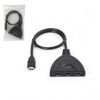 Hub Switch HDMI 3 Entradas e 1 Saída com Cabo