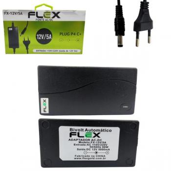 Fonte 12v 5a 100-220v Plug P4 C+ FX-12V/5A FLEX