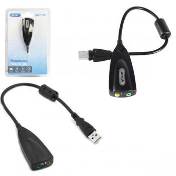 Cabo Adaptador Placa de Som 7.1 USB 2.0 com Entrada P2 Fone e Microfone HB-T130 Knup