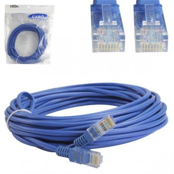 Cabo de Rede Patch Cord CAT5 RJ45 10 Metros Azul CR10 Dex