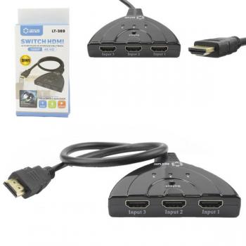 Hub Switch HDMI 3 Entradas e 1 Saída com Cabo LT-389 Lotus
