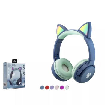 Headphone Bluetooth Cat Com Led Colorido Cores Sortidas