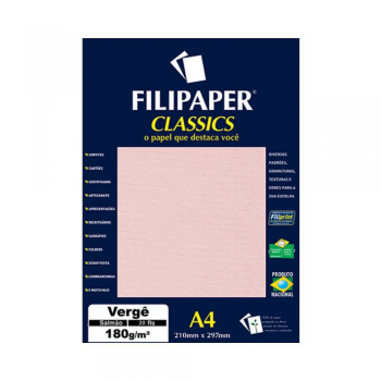 Papel Vergê A4 Salmão 180g 20 Folhas