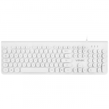 Teclado Multimídia USB Dynamic Circle Teclas Redondas Branco DC100B Vinik
