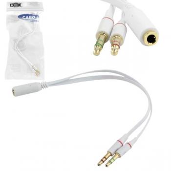 Cabo Adaptador P3 Fêmea para 2x P2 Macho P22B Dex