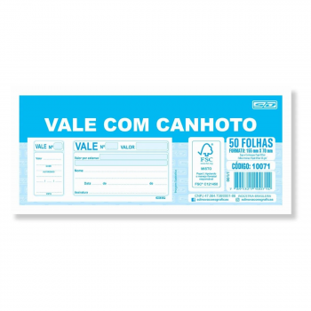 Bloco Vale  C/Canhoto 50fls São Domingos- 1007