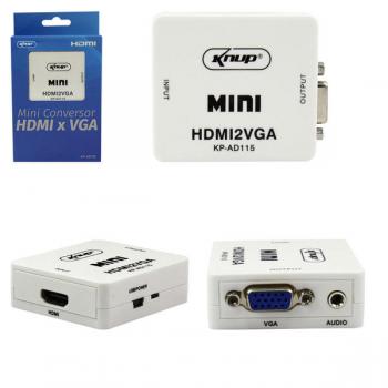 Conversor HDMI Fêmea para VGA Fêmea KP-AD115 Knup