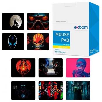 Mouse Pad Gamer 220x180x2mm Estampas Variadas MP-2218D Exbom