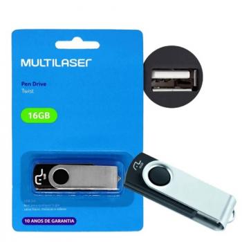 Pen Drive 16GB Twist2 Preto/Prata PD588