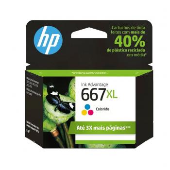 Cartucho de Tinta HP 3YM80AB (667XL) Colorido