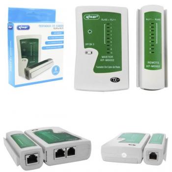 Testador de Cabo de Rede Lan Compatível RJ45 RJ11 KP-M0002 Knup