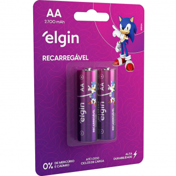 Pilha Recarregável AA 2700mah C/2 82174 Elgin