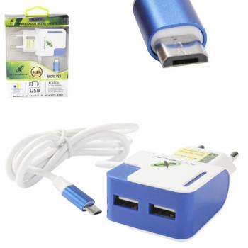 Carregador V8 Com 2 Portas USB 3.1a de Tomada XC-UR11 X-Cell