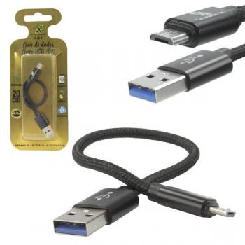 Cabo USB de Dados V8 20 Centímetros 4.0A Preto XC-CD-67 X-Cell