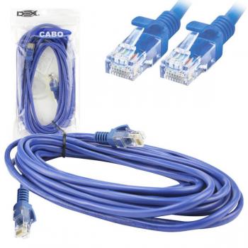 Cabo de Rede Patch Cord RJ45 CAT5 5 Metros Azul CR50 Dex