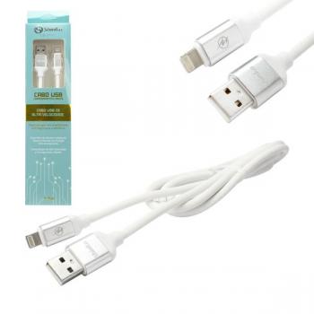 Cabo USB Iphone (Lightning) Emborrachado 1.20m Branco CB-IP-67 Shinka