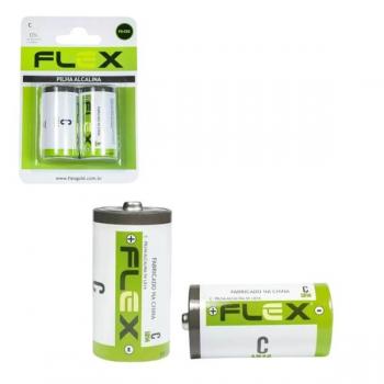 Pilha C Alcalina 1.5v LR14 Cartela com 2 Unidades FX-CK2 Flex
