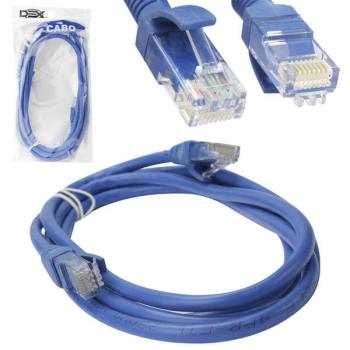 Cabo de Rede Patch Cord CAT6 RJ45 1.8 Metros Azul CR186 Dex