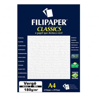 Papel Vergê A4 Branco 180g 50 Folhas