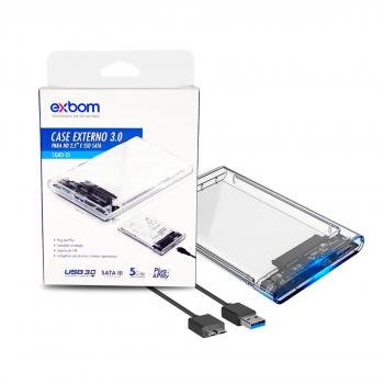 Case Externa para HD 2.5 SATA USB 3.0 Transparente CGHD-35 Exbom