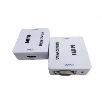 Conversor HDMI Fêmea para VGA Fêmea com Áudio
