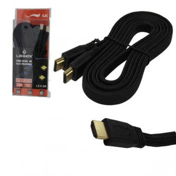 Cabo HDMI Achatado Ultra HD 2 Metros 2.0 com Malha LEY-08 Lehmox
