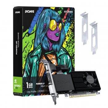 Placa de Video GPU NVidia GeForce G210 1GB DDR3 64BIT Edge Low Profile Single Fan - PPE210DR3SFBR PCYES