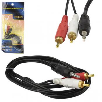 Cabo de Áudio 1.5 Metro P2 Macho para 2 RCA Macho