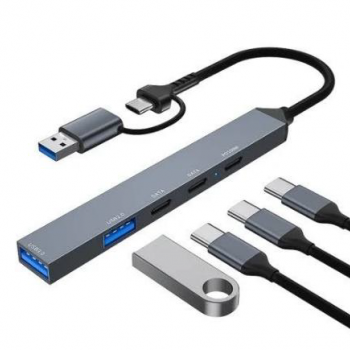Hub USB 3.0  Adaptador Tipo-C com 4 Portas