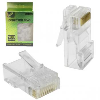 Conector RJ45 Macho CAT5e Pacote com 100 Unidades XC-CRJ X-Cell