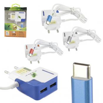 Carregador 3.1a com Conector USB-C  com 2 Entradas USB XC-UR14 X-CELL