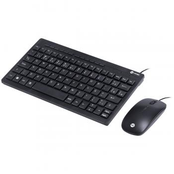Kit Mini Teclado E Mouse USB Corp Flat - Teclas Chocolate - Mouse 1200DPI Cabo 1.8m Preto - Vinik - DC120